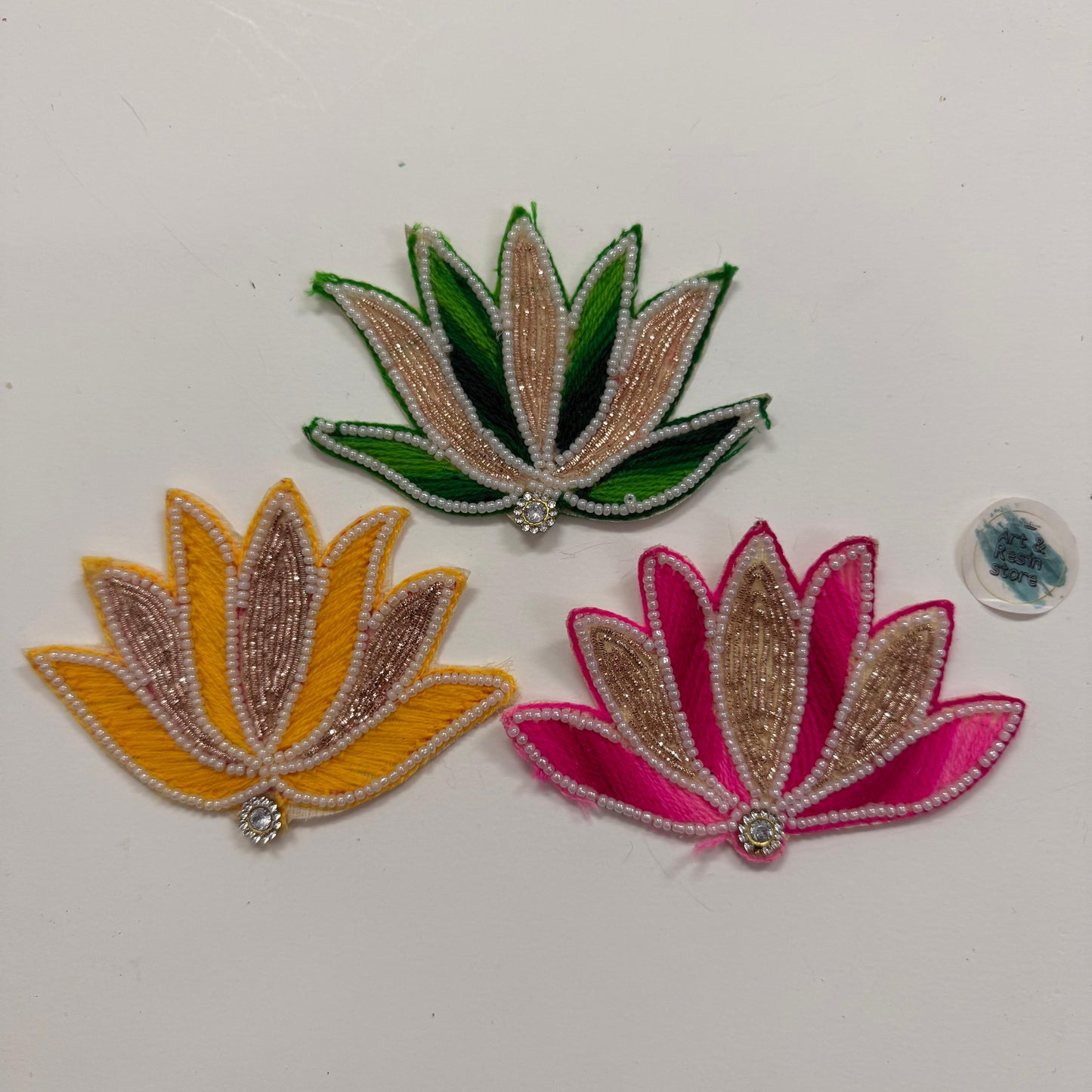 Colored Lotus Handwork Patch