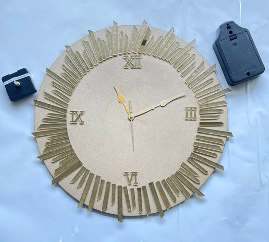 Golden Acrylic strip clock Set