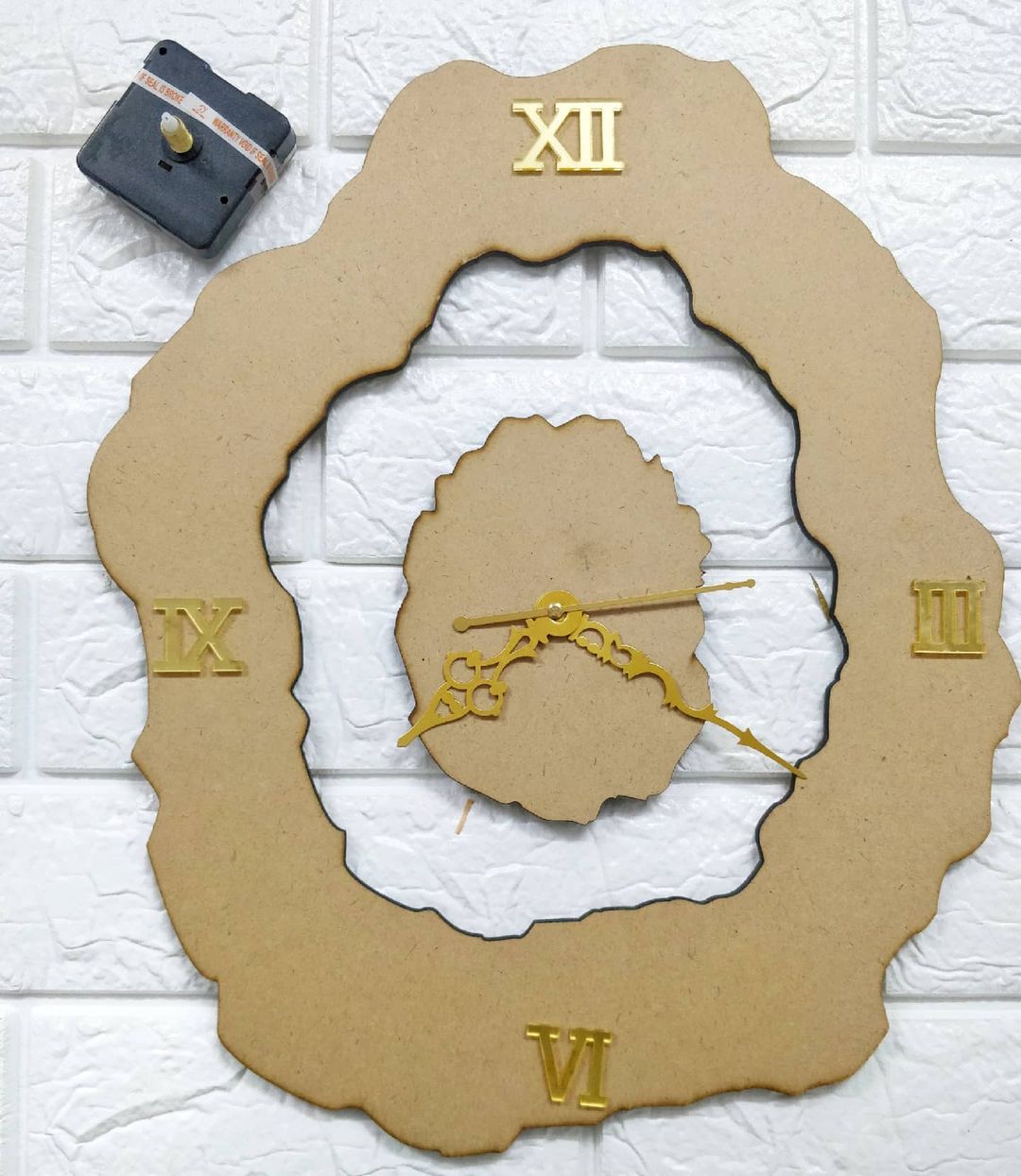 2 Piece 14 Inch MDF Designer Base Clock Set