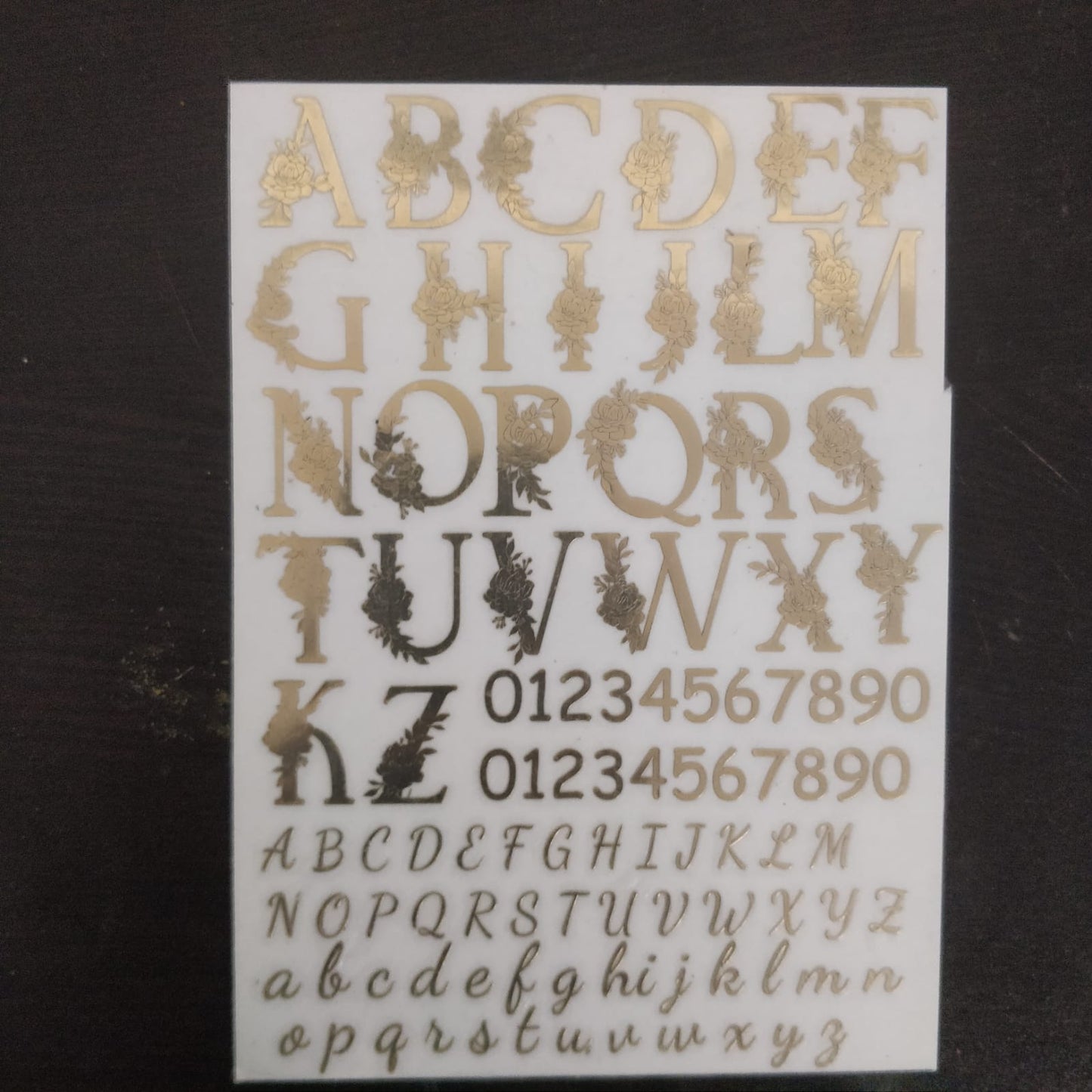 Designer Alphabet Metallic Sticker Sheet