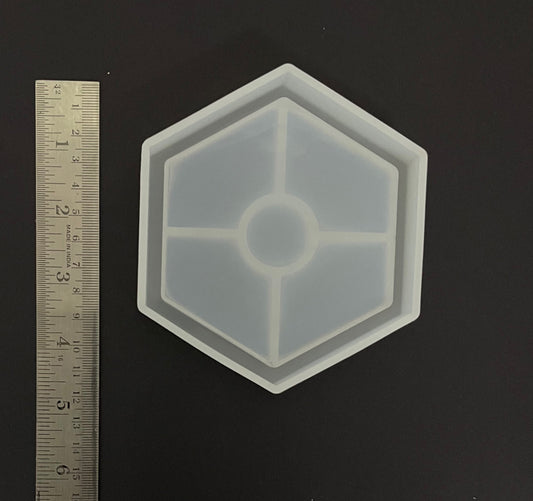 Hexagon Coaster with Borders Mould