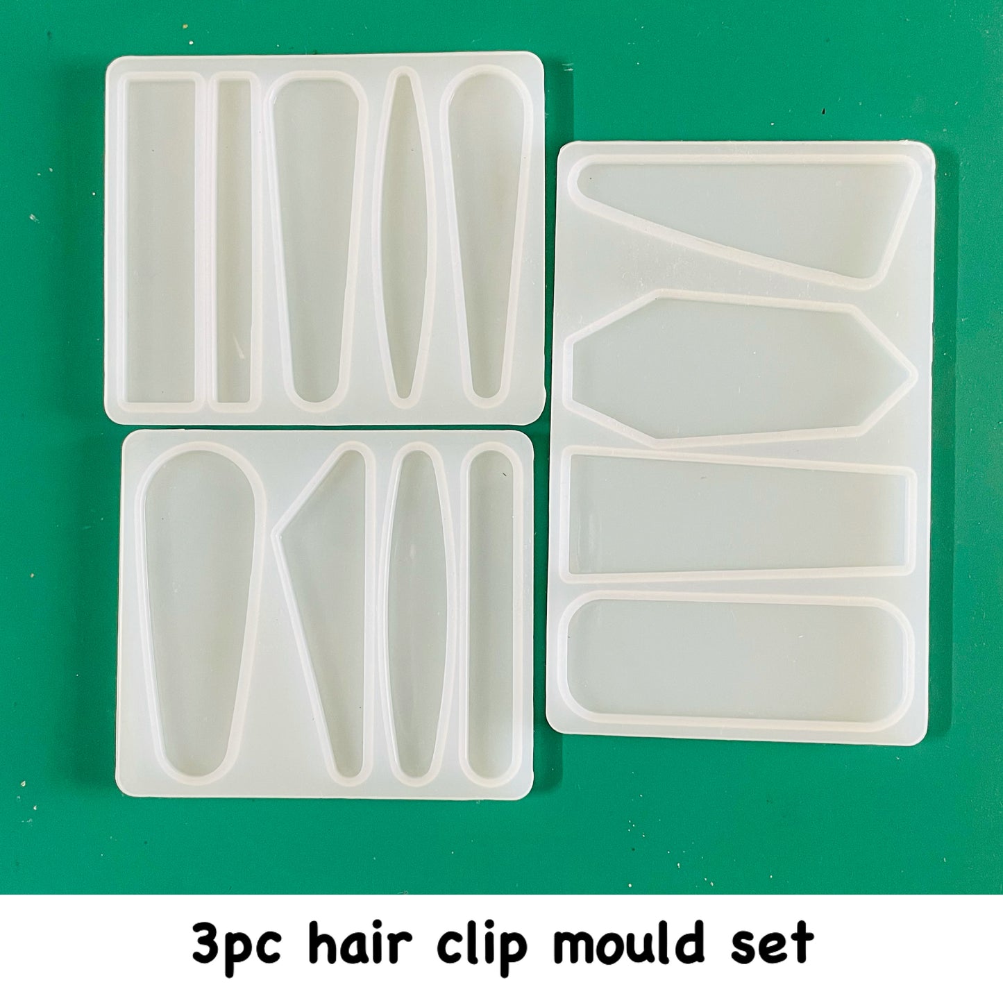 Set of 3 Hair Clips Moulds Set