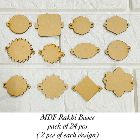 24 Pcs Rakhi MDF Base Combo