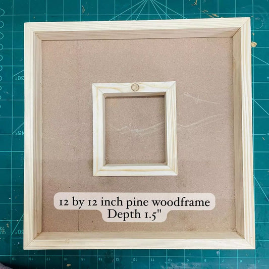 Pine wood Depth Frame For Flower Preservation