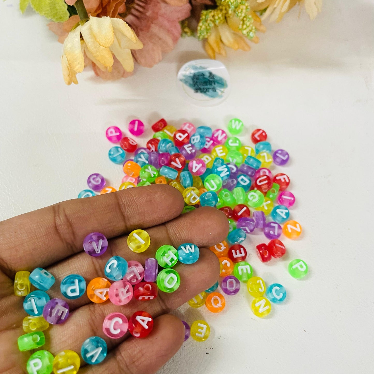 Alphabet Round Colour Beads