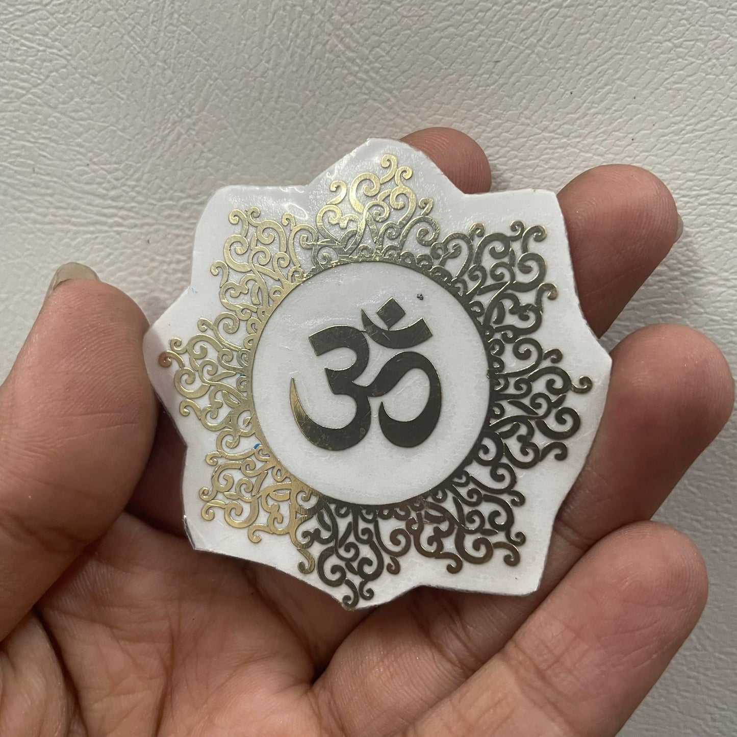 Om with Mandala Metallic Sticker