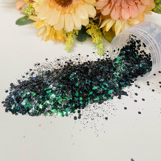 Peacock Green Combi Glitter