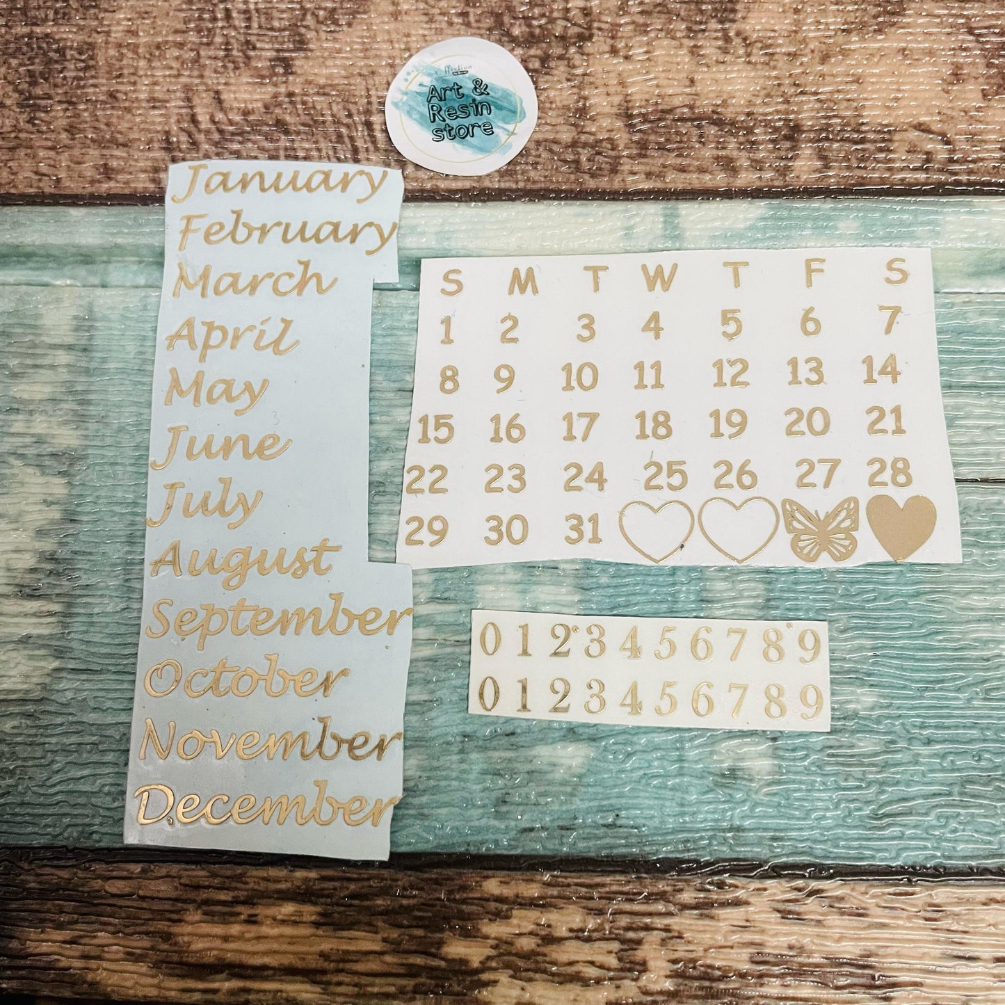 Calendar Metal Sticker Set