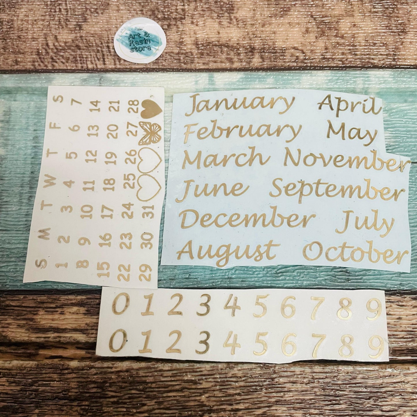 Calendar Metal Sticker Set