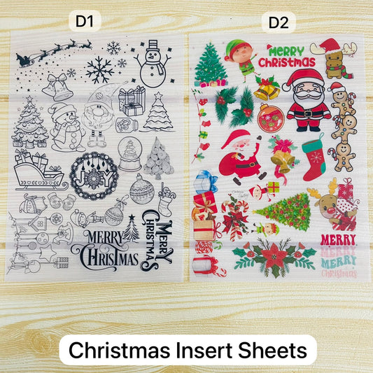 Christmas themed Insert Sheets