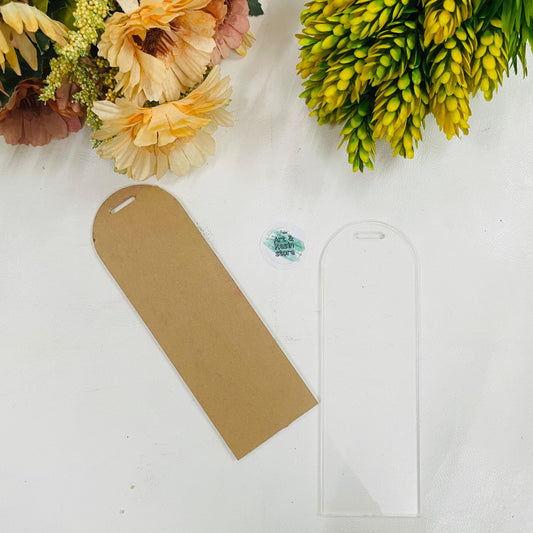 Rectangle Acrylic with Curved Top Luggage Tag