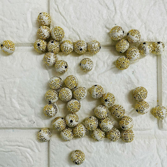 Golden Texture Beads