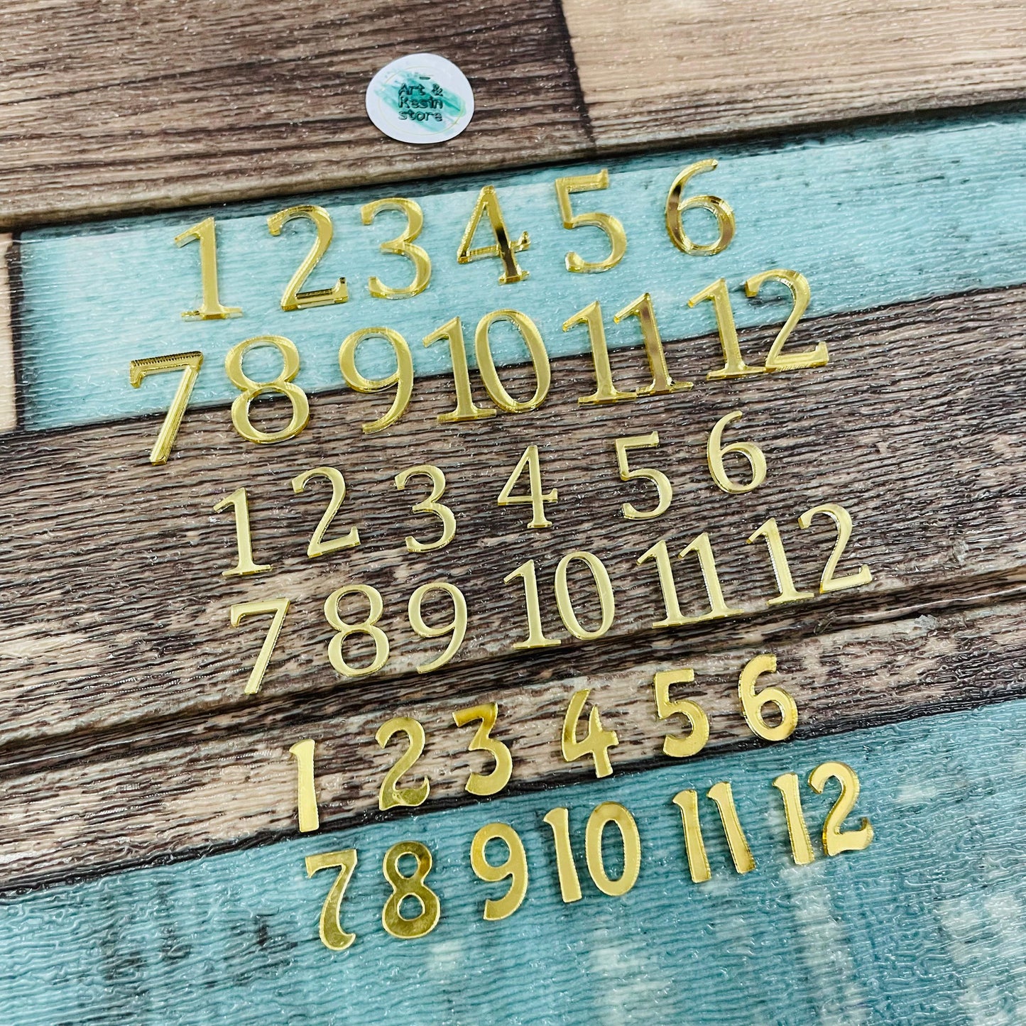 Golden Acrylic Clock Numbers