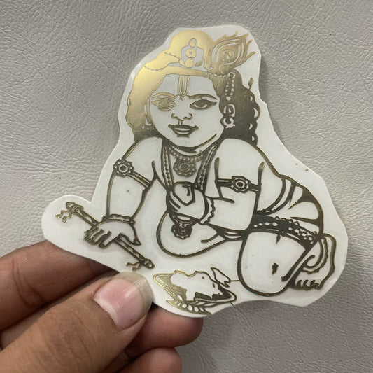 Laddoo Gopal Metallic Sticker