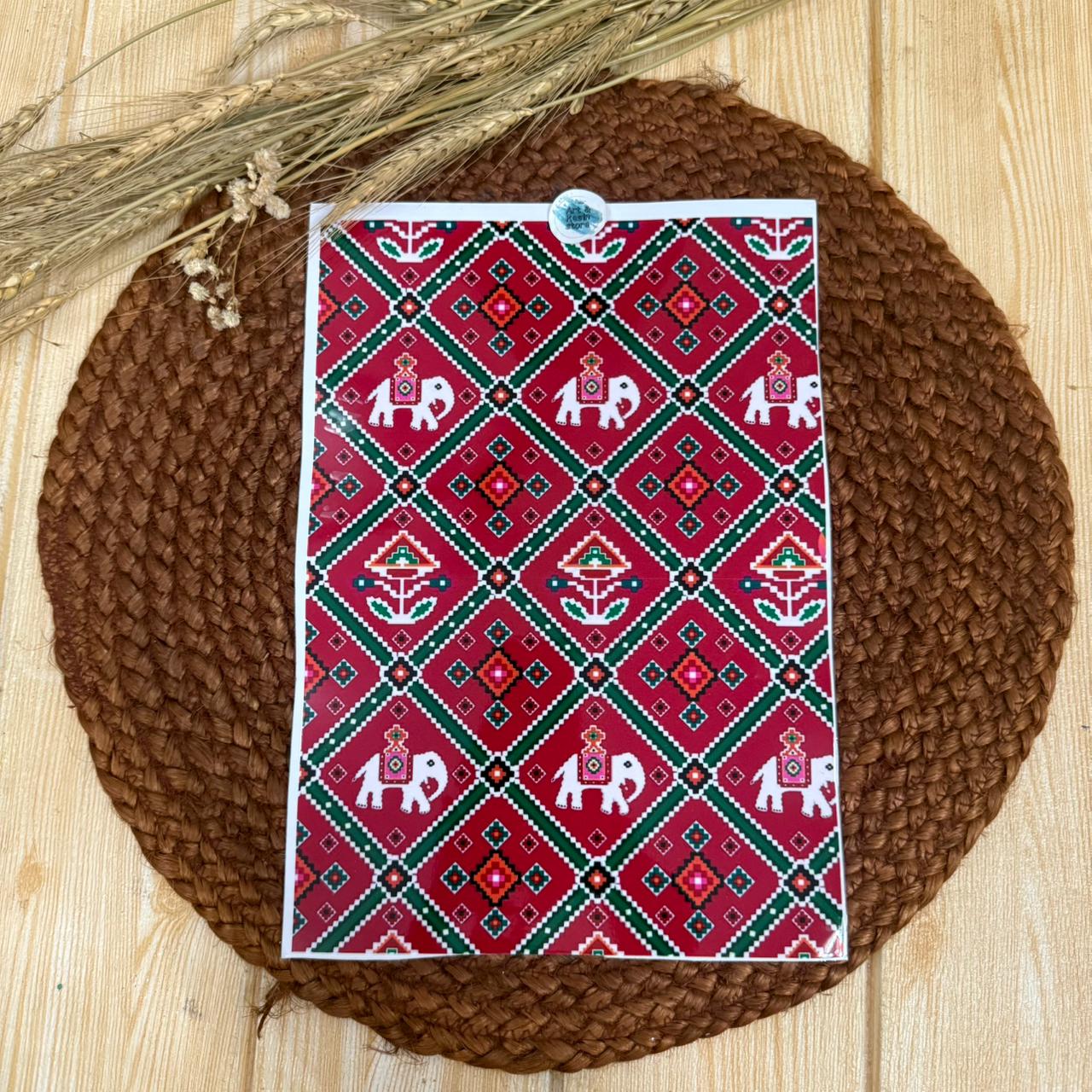patterned peel off sticker D-4