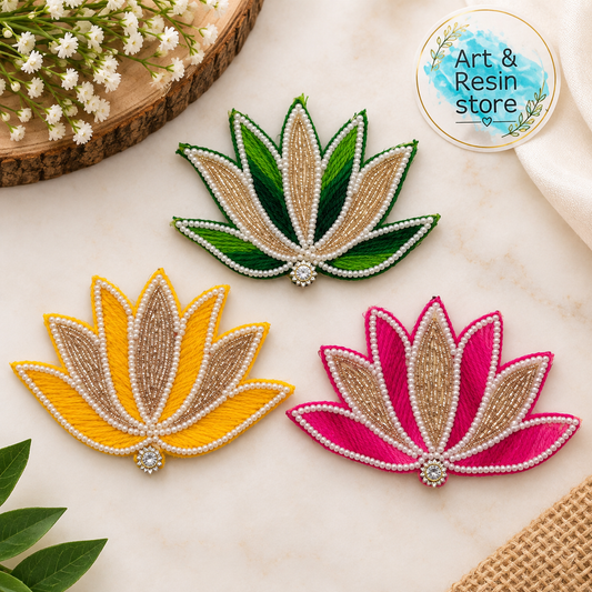 Colored Lotus Handwork Patch