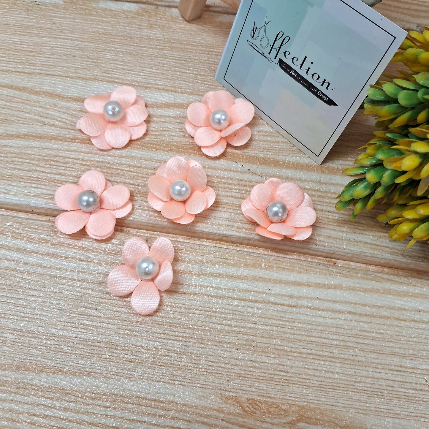 Peach Fabric flowers