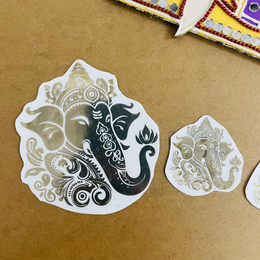 Ganeshji face metal sticker