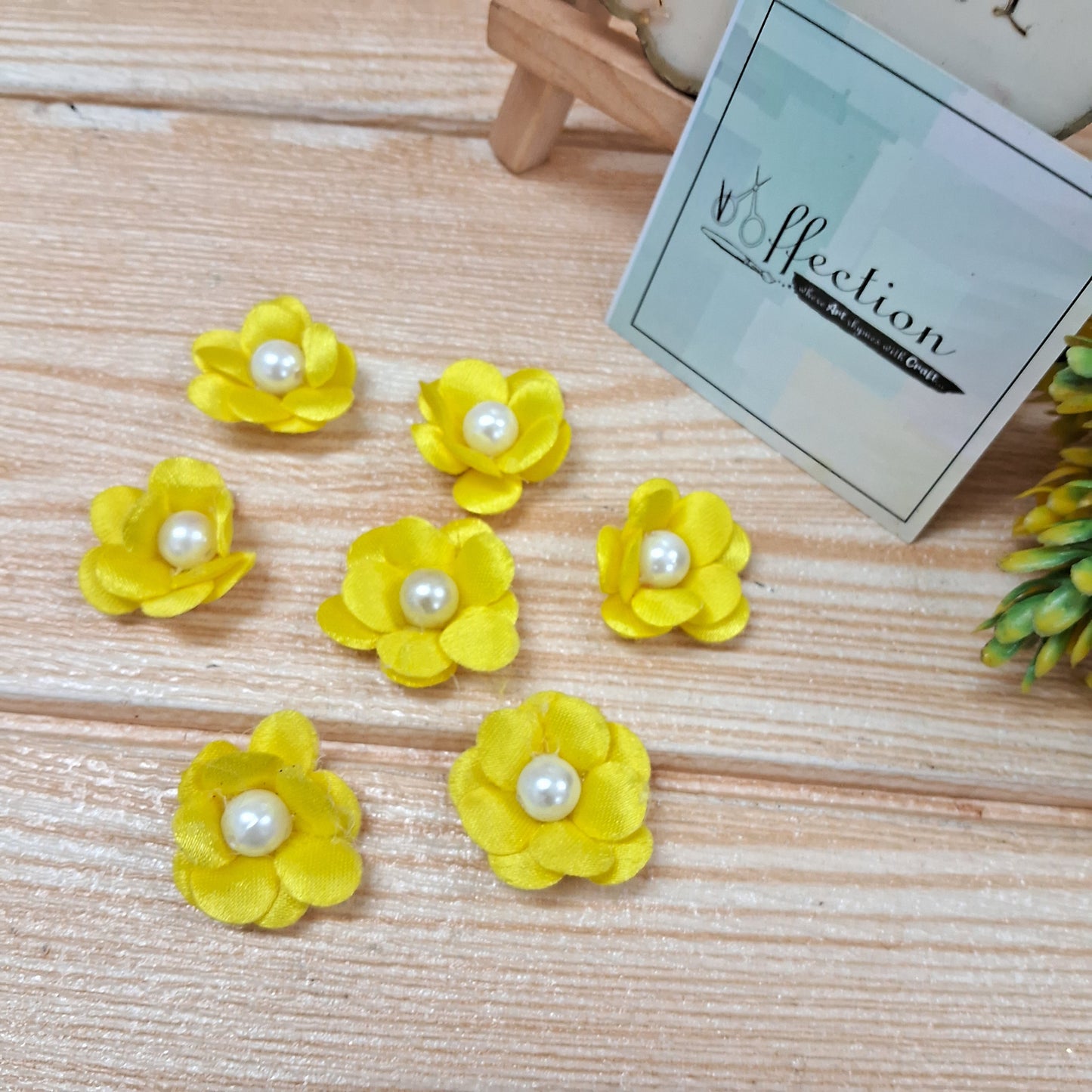 Lemon yellow Fabric flowers