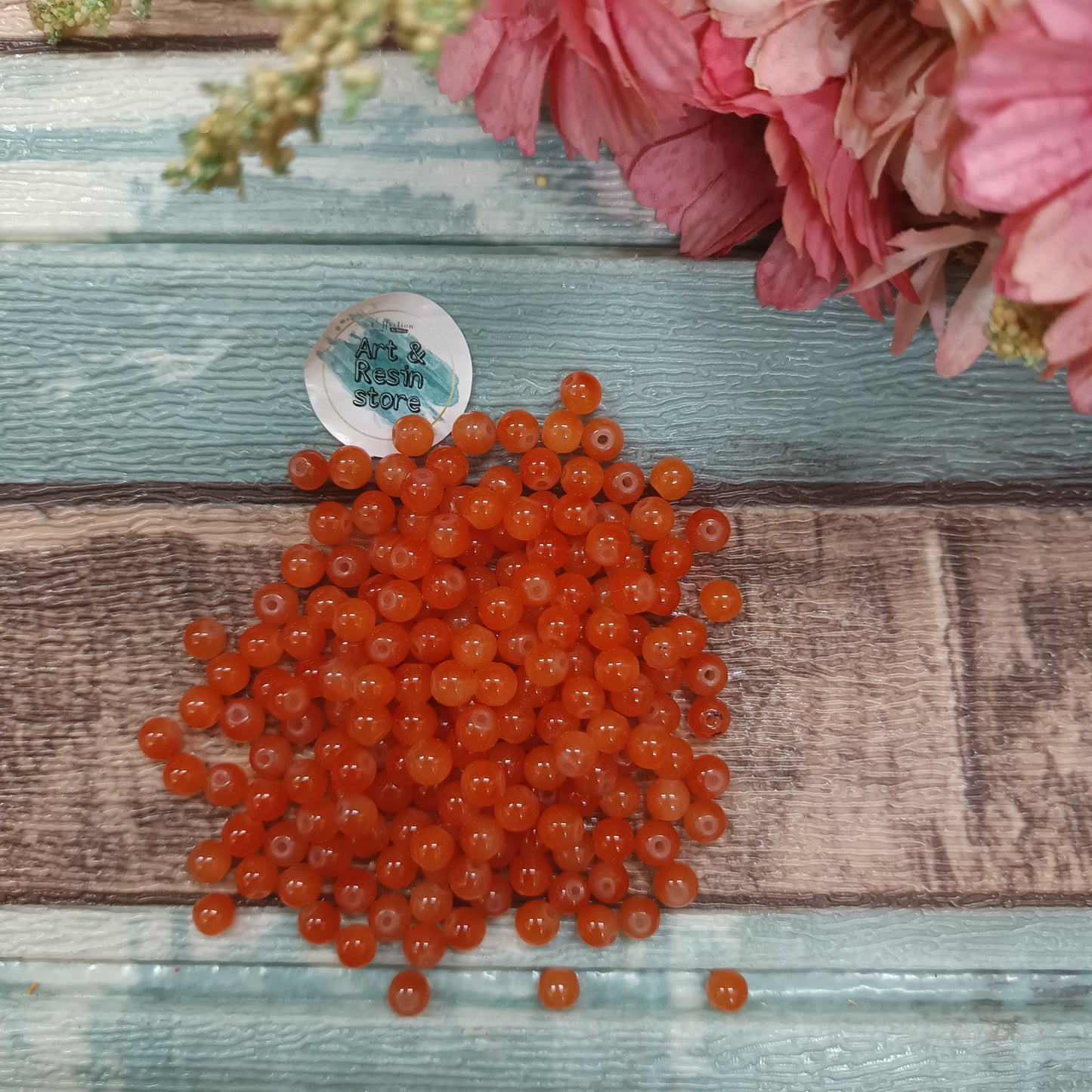 Orange Pearl Beads