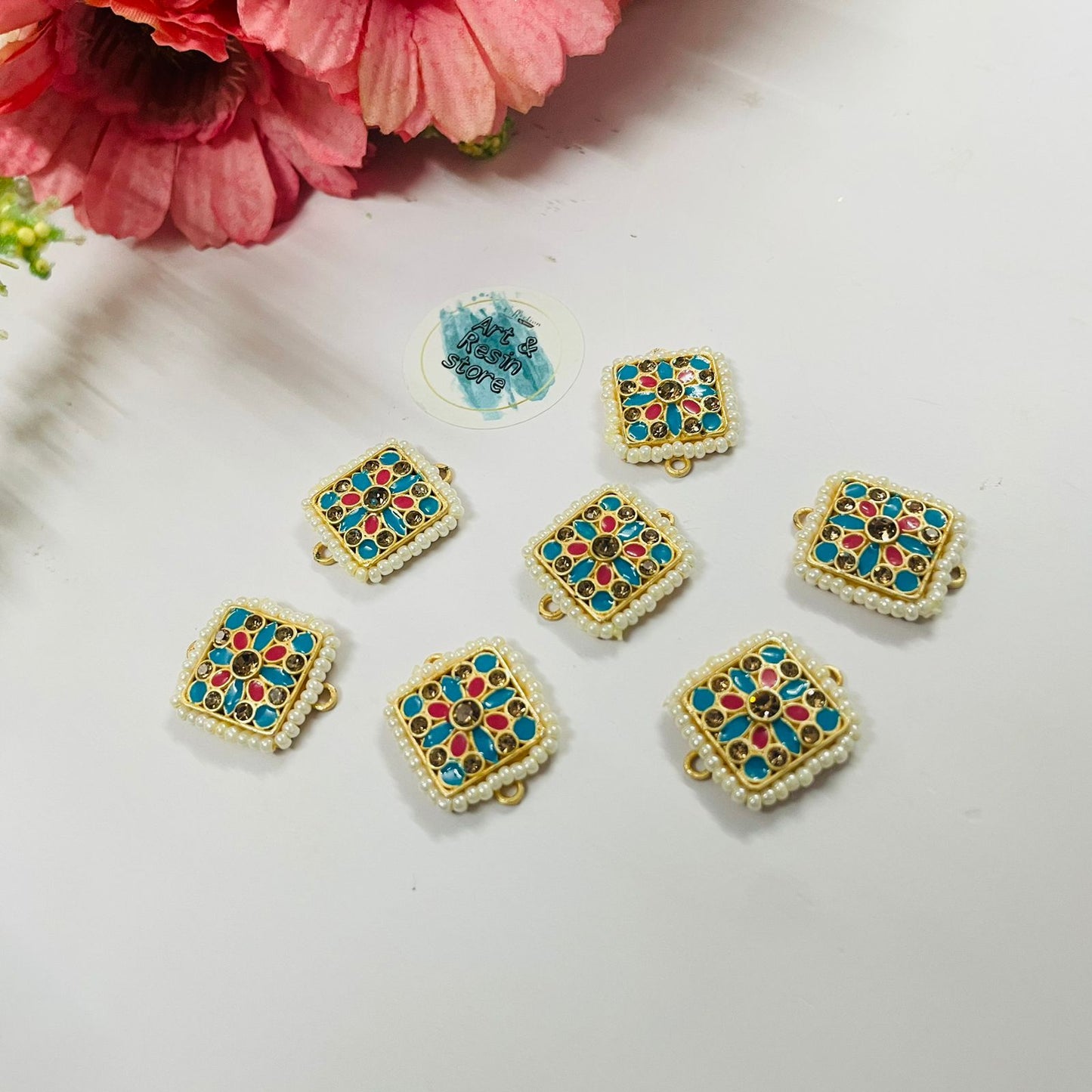 Square Kundan Rakhi Charm (D1)