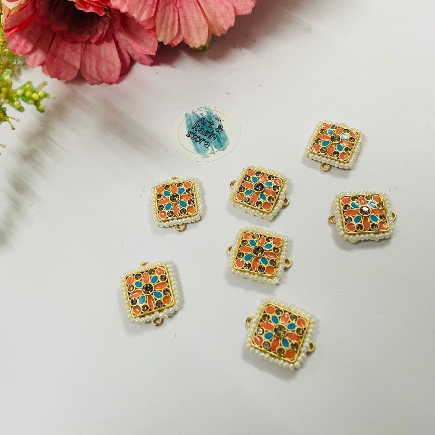 Square Kundan Rakhi Charm (D2)