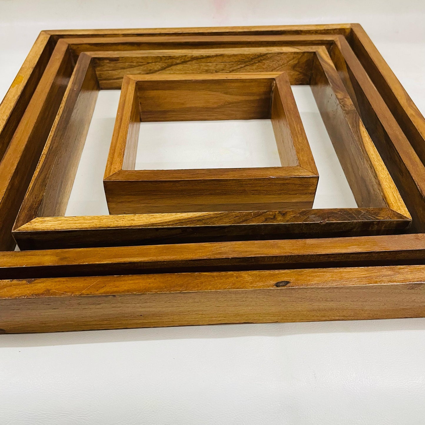 Teak Wood Square Depth Frame For Flower Presrvation