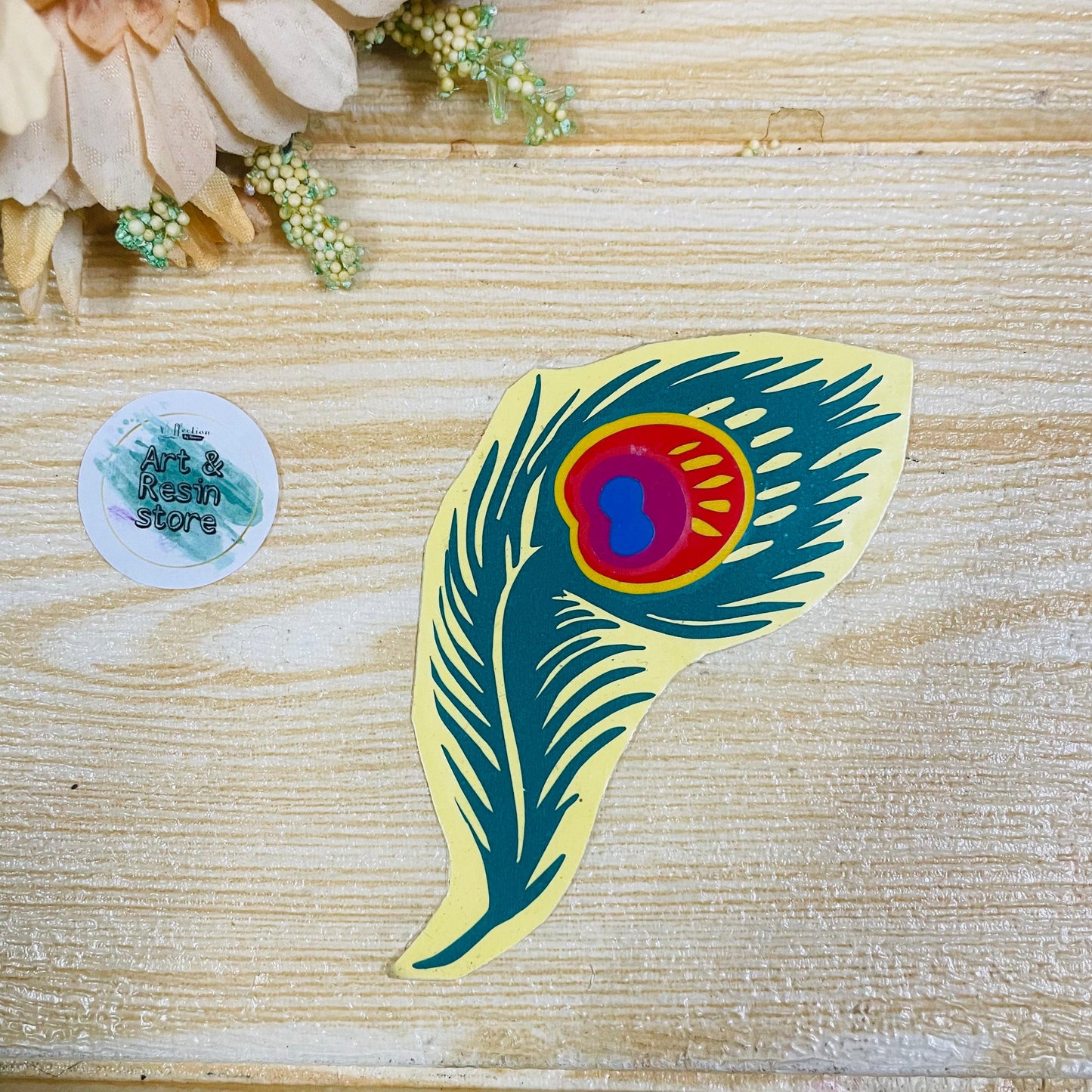 Peacock Feather Vinyl Sticker